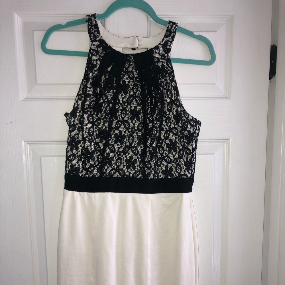 Black and white lace dress